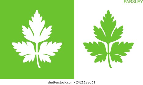 Parsley logo. Isolated parsley on white background