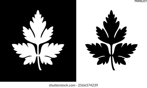 Parsley logo. Isolated parsley on white background