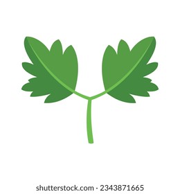 Parsley plant icon flat vector. Leaf herb. Salad food isolated