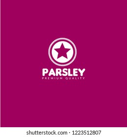 parsley premium quality emblem, label, badge. premium quality package label. vintage stamp. designed for parsley product 