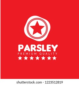 parsley premium quality emblem, label, badge. premium quality package label. vintage stamp. designed for parsley product 