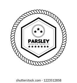 parsley premium quality emblem, label, badge. premium quality package label. vintage stamp. designed for parsley product 