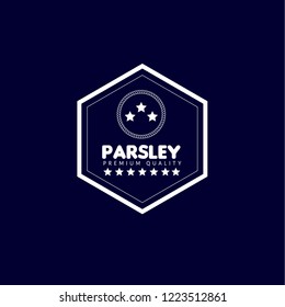 parsley premium quality emblem, label, badge. premium quality package label. vintage stamp. designed for parsley product 