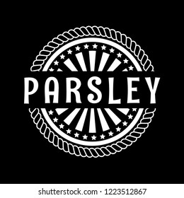 parsley premium quality emblem, label, badge. premium quality package label. vintage stamp. designed for parsley product 