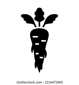 Parsley Root isolated vector glyph icon. Vegetable sign. Graph symbol for food and drinks web site, apps design, mobile apps and print media, logo, UI
