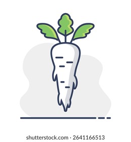 Parsley Root isolated vector icon. Vegetable sign. Graph symbol for food and drinks web site, apps design, mobile apps and print media, logo, UI