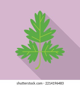 Parsley salad icon flat vector. Leaf herb. Basil plant