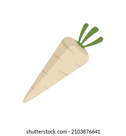 Parsnip icon. Flat illustration of parsnip vector icon isolated on white background