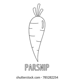 Parsnip icon. Outline illustration of parsnip vector icon for web