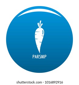 Parsnip icon vector blue circle isolated on white background 