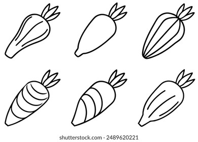 Parsnip Peel line art organic vegetable sketch