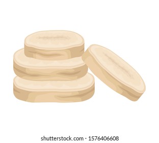 Parsnip Root Cut into Slices Vector Item