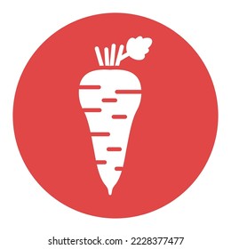 Parsnip root isolated vector glyph icon. Vegetable sign. Graph symbol for food and drinks web site, apps design, mobile apps and print media, logo, UI