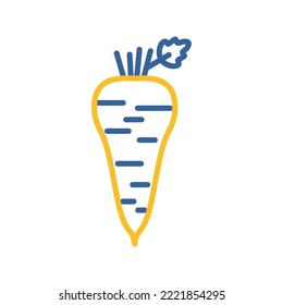 Parsnip root isolated vector icon. Vegetable sign. Graph symbol for food and drinks web site, apps design, mobile apps and print media, logo, UI