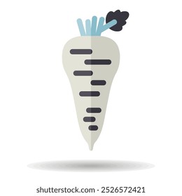 Parsnip root isolated vector icon. Vegetable sign. Graph symbol for food and drinks web site, apps design, mobile apps and print media, logo, UI