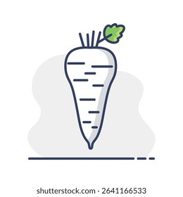 Parsnip root isolated vector icon. Vegetable sign. Graph symbol for food and drinks web site, apps design, mobile apps and print media, logo, UI