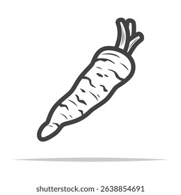 Parsnip root outline icon transparent vector isolated
