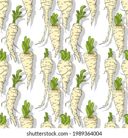 Parsnip roots repeating pattern, editable vector template