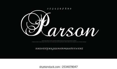 Parson Minimal font creative classy alphabet. Typography minimalistic font . vector illustration