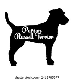 Parson Russell Terrier Dog silhouette dog breeds logo dog monogram vector