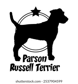 Parson Russell Terrier. dog silhouette,  dog, dog breeds, logo, vector, silhouette, logo design, animal, illustration, icon, sign, design, black,  symbol, pet