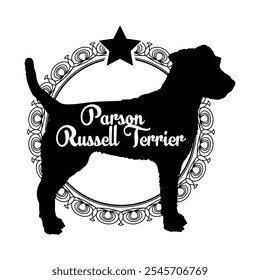 Parson Russell Terrier dog silhouette, dog, dog breeds,  vector, silhouette, logo design, animal, illustration, icon, sign, black, pet