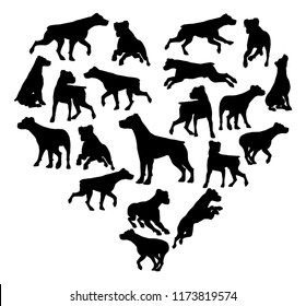 A Parsons Terrier or similar dog heart silhouette concept for someone who loves their pet