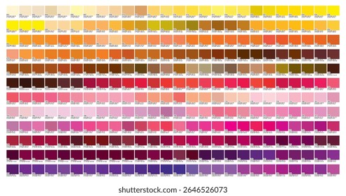 Part 01 Color reference swatch palette. Pantone colorful color palette, used to select the right shade in the design. two fans for color matching