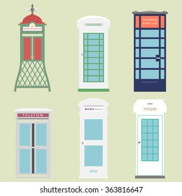 Part 1 of 4 / Telephone boxes from the whole world / different versions of Public call boxes / Set of 6  Boxes / Boxes from Europe/ 
