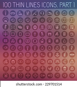 part 1 of collection thin lines pictogram icon set concept background. Vector template design for web and mobile application