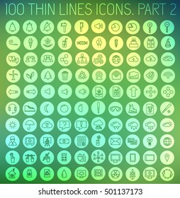 part 1 of collection thin lines pictogram icon set concept background. Vector template design for web and mobile application