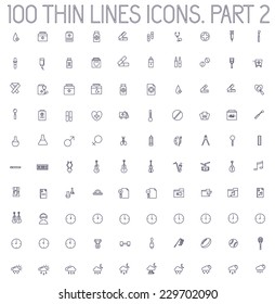 part 2 of collection thin lines pictogram icon set concept background. Vector template design for web and mobile application