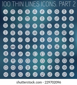 part 2 of collection thin lines pictogram icon set concept background. Vector template design for web and mobile application