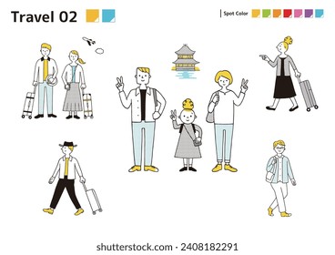 Part 2 of a set of travel-themed illustrations