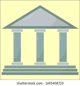 Part of Acropolis, illustration, vector on white background