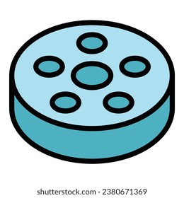 Part aluminium wheel icon outline vector. Car tire. Side metal color flat