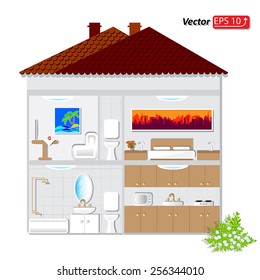 part of architectural project. Home Building Architecture Blueprint Layout Detailed architectural plan. EPS10 vector illustration
