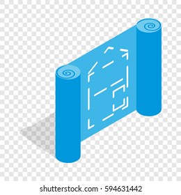 Part of architectural project isometric icon 3d on a transparent background vector illustration