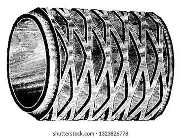 It is a part or attachment by which the handle is held in the hand. It is usually made up of rubber or cloth, vintage engraved line art illustration. Bicycle Accessories 1900.