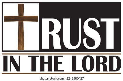 Part of a bible verse with the first letter represented as a wooden cross