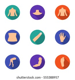 Part of body set icons in flat style. Big collection of part of body vector symbol stock illustration