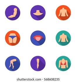 Part of body set icons in flat style. Big collection of part of body vector symbol stock illustration
