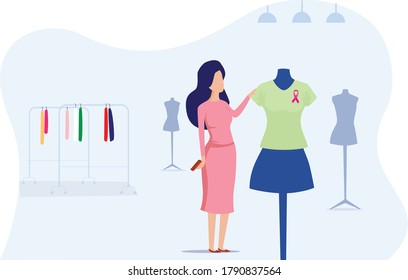 As a part of Breast Cancer awareness a conceptual store opens its apparells along with the "cancer awareness ribbon" on the shirt.