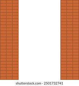 Part of a brick wall with empty background. Vector illustration.