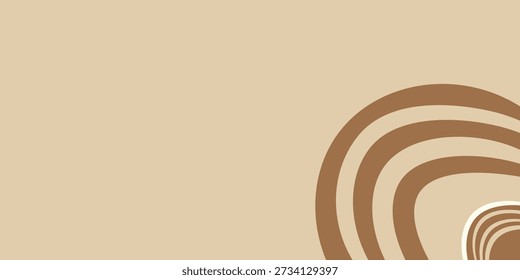 A part of brown circle layers on the right bottom side of the blank beige background