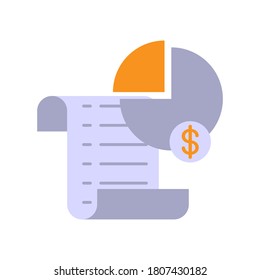 part of the budged that is spent concept flat design vector illustration, simple style of icon