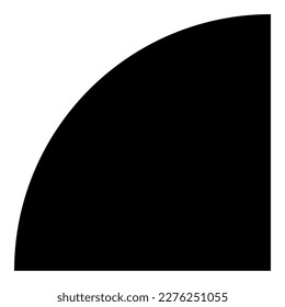 Teilkreis 1 4 4 vier Symbol schwarz Vektorgrafik-Bild flach