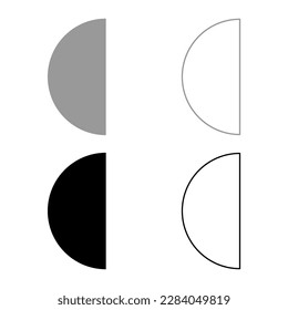 Circulo de la parte 12 2 dos set icono gris color negro ilustración vectorial contorno de contorno de relleno sólido línea delgado estilo plano