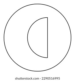 Circulo de la parte 12 2 dos iconos en círculo color negro ilustración de la imagen contorno de la línea delgada estilo