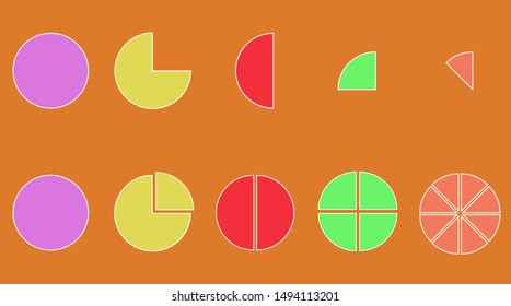 Part of circle isolated on orange background